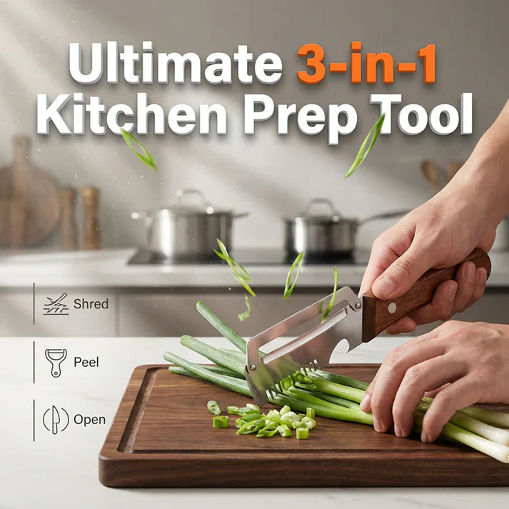Peelio™ 3-in-1 Peeler — Peel, Slice & Shred in Seconds