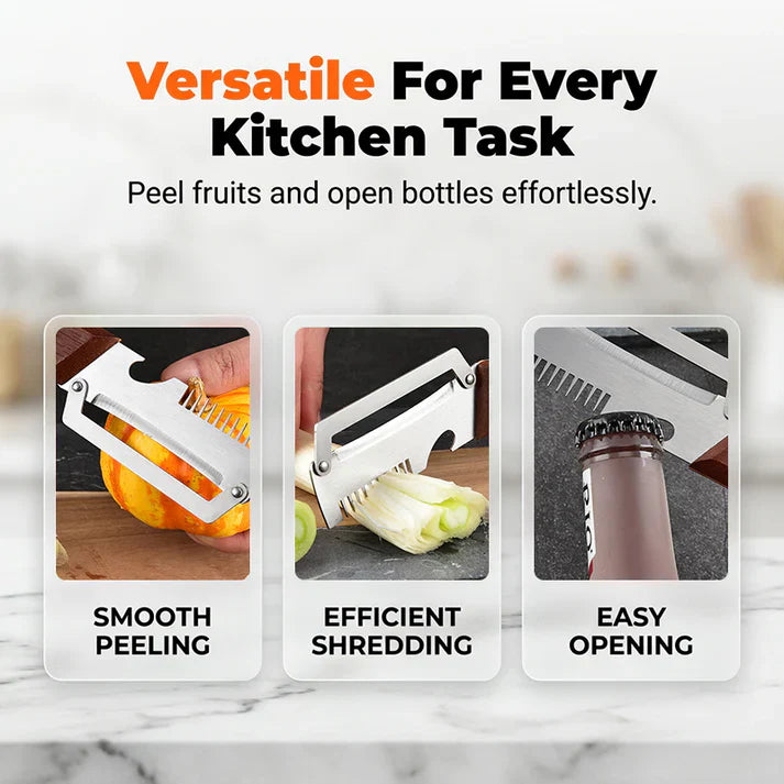 Peelio™ 3-in-1 Peeler — Peel, Slice & Shred in Seconds